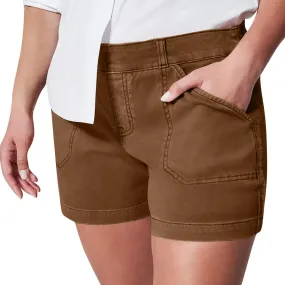 Womens Stretch Twill Shorts Casual High Waisted Elastic Wasit Chino Shorts Denim Jeans Shorts
