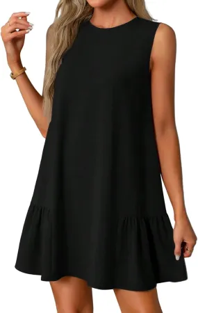 Womens Summer Dresses 2025 Loose V Neck Sleeveless Sundresses Swimsuit Coverup