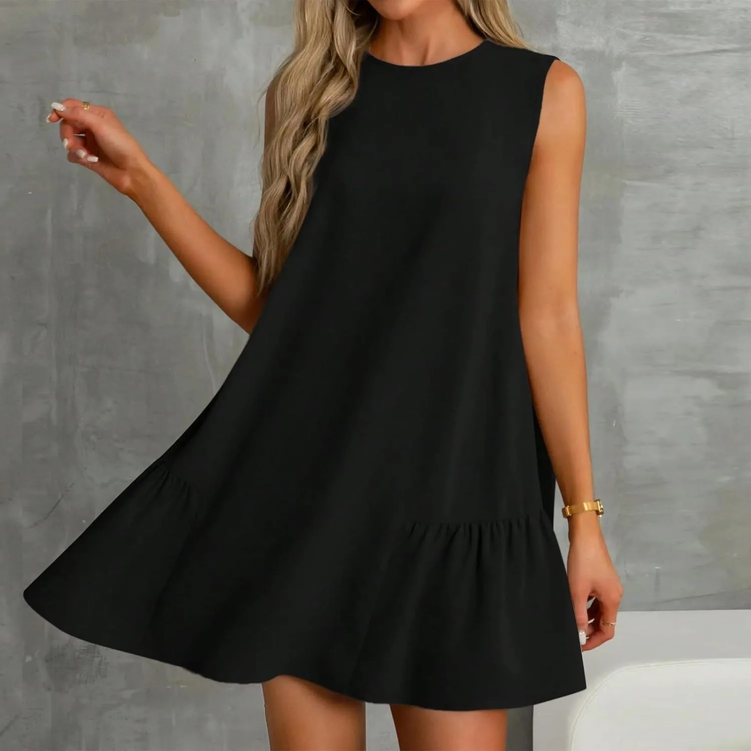 Womens Summer Dresses 2025 Loose V Neck Sleeveless Sundresses Swimsuit Coverup