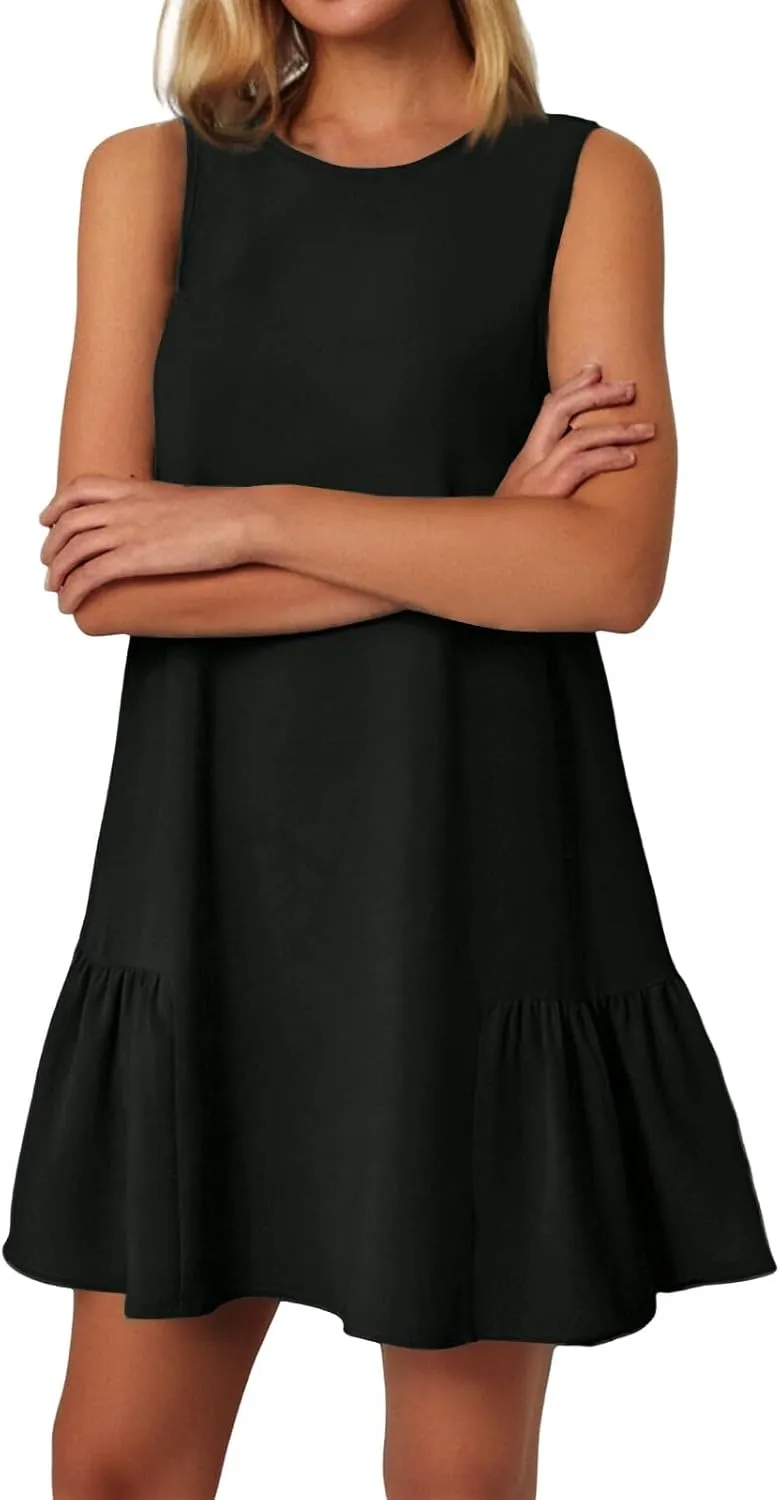 Womens Summer Dresses 2025 Loose V Neck Sleeveless Sundresses Swimsuit Coverup