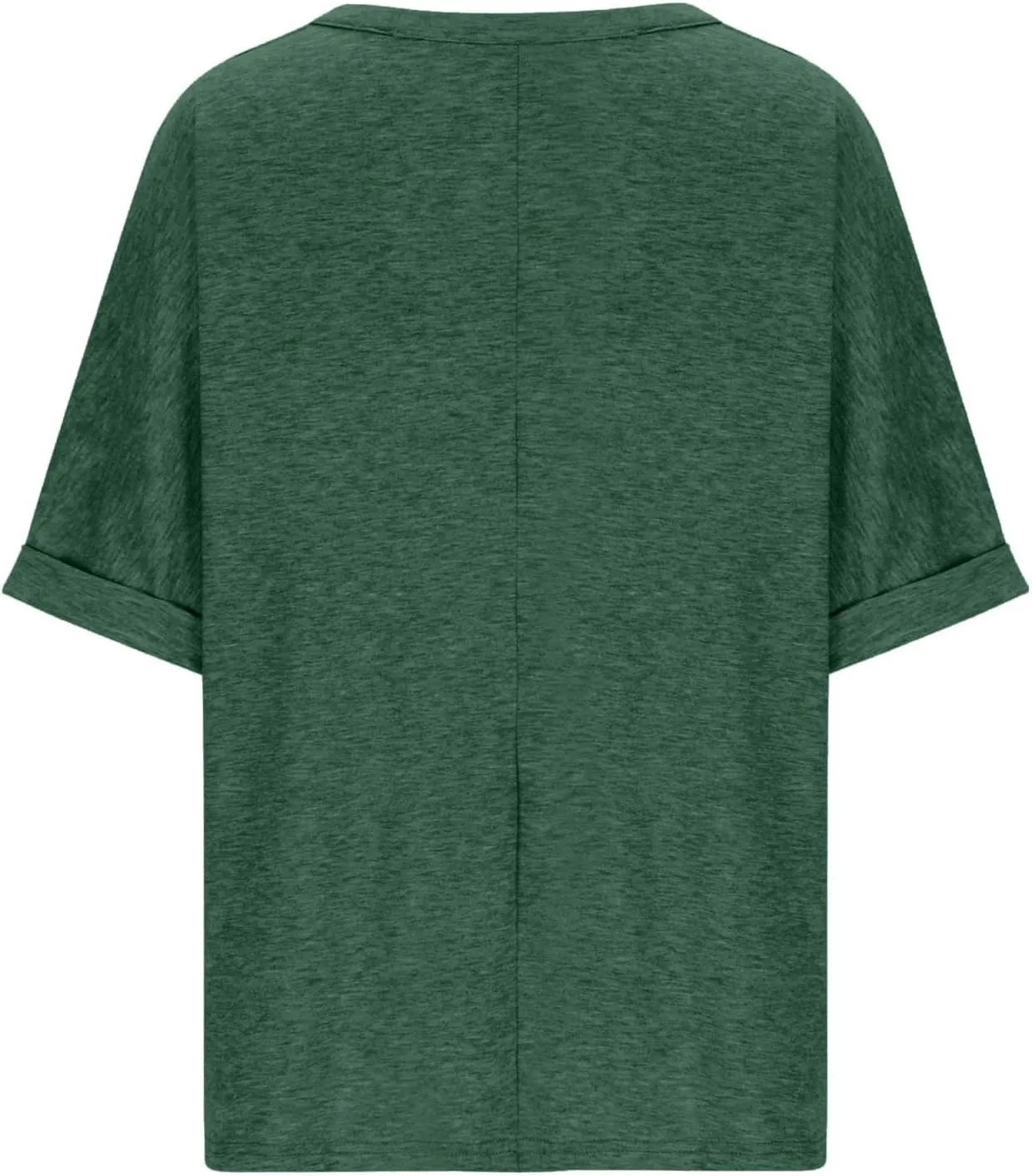 Womens Summer Oversized Tshirts Half Sleeve Crew Neck Tee Tops Fashion Casual Solid Shirt Loose Roll Up Comfy Blouse