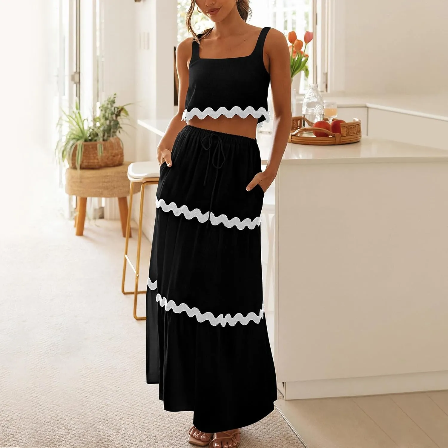 Womens Summer Plus Size Casual Dress Vintage Print Loose Flowy Sundress