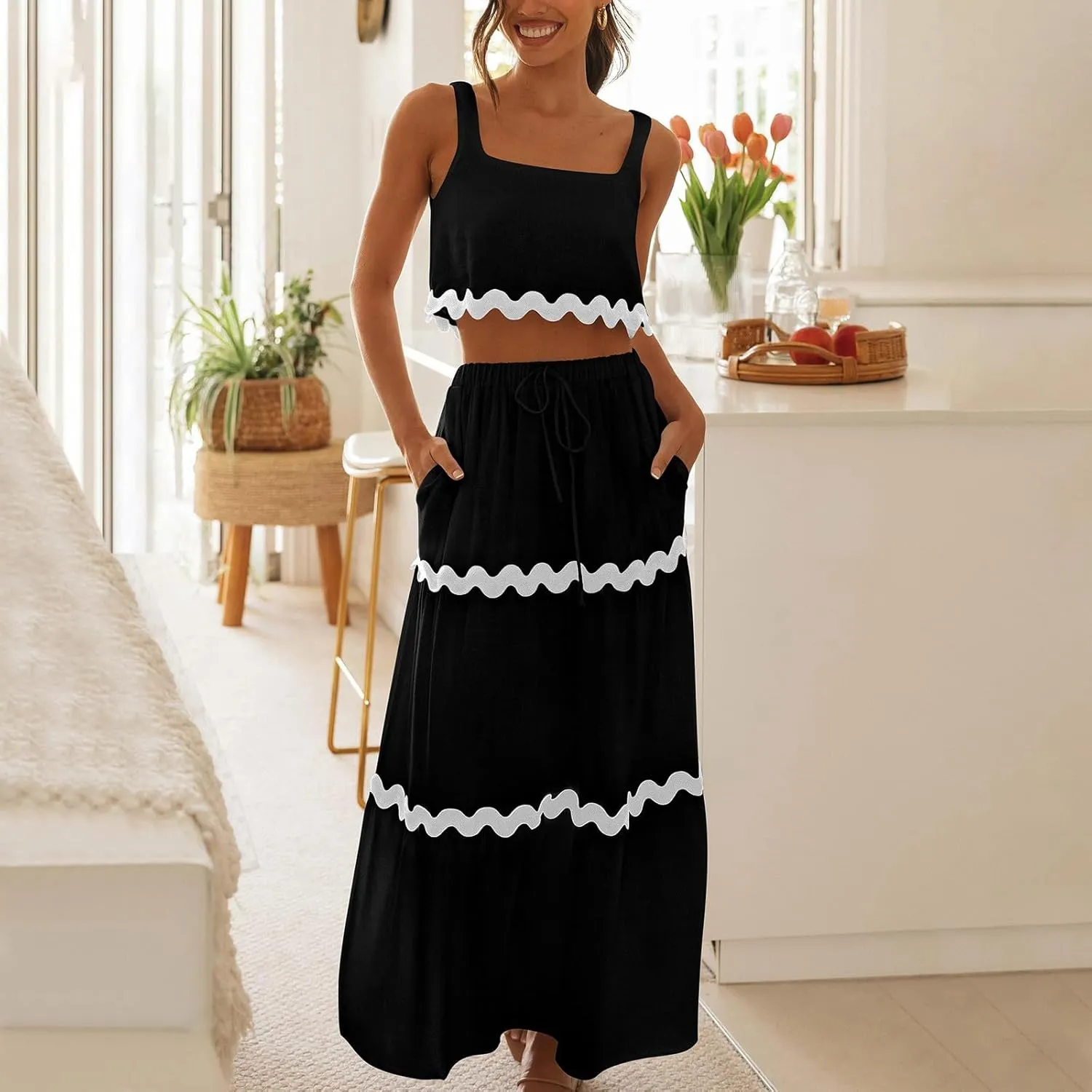 Womens Summer Plus Size Casual Dress Vintage Print Loose Flowy Sundress