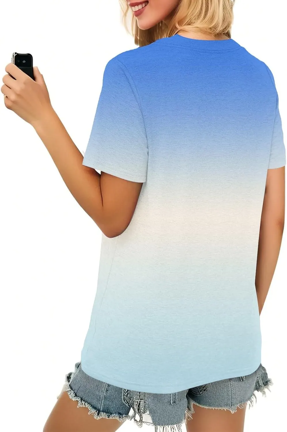 Women's T-Shirts Summer Striped Short-Sleeved V-Neck Shirt Casual Loose Fashion Printed Shirt Clothing Top