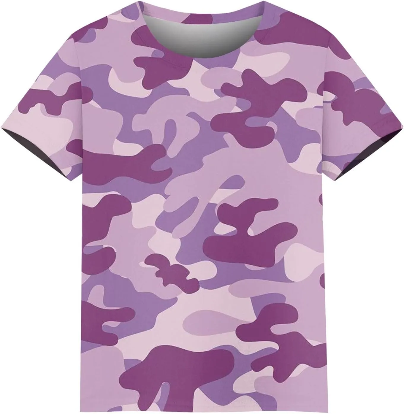 Womens Tops 2025 Summer Crew Neck Short Sleeved Camouflage T-Shirt Oversized Loose Casual Shirt Funny Graphic Tee