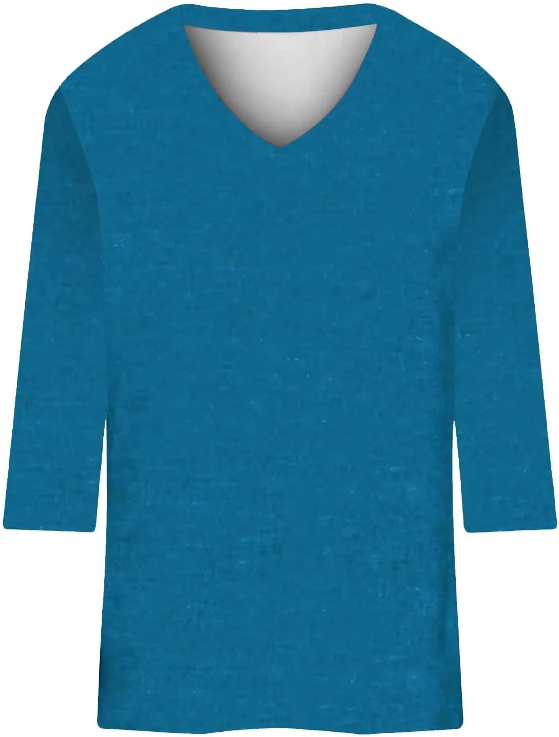 Womens Tops 3/4 Sleeve Summer Solid Plain Travel Cute Tops V Neck Slim Fit Half Sleeve Tshirts Fitted Pajama Set Women