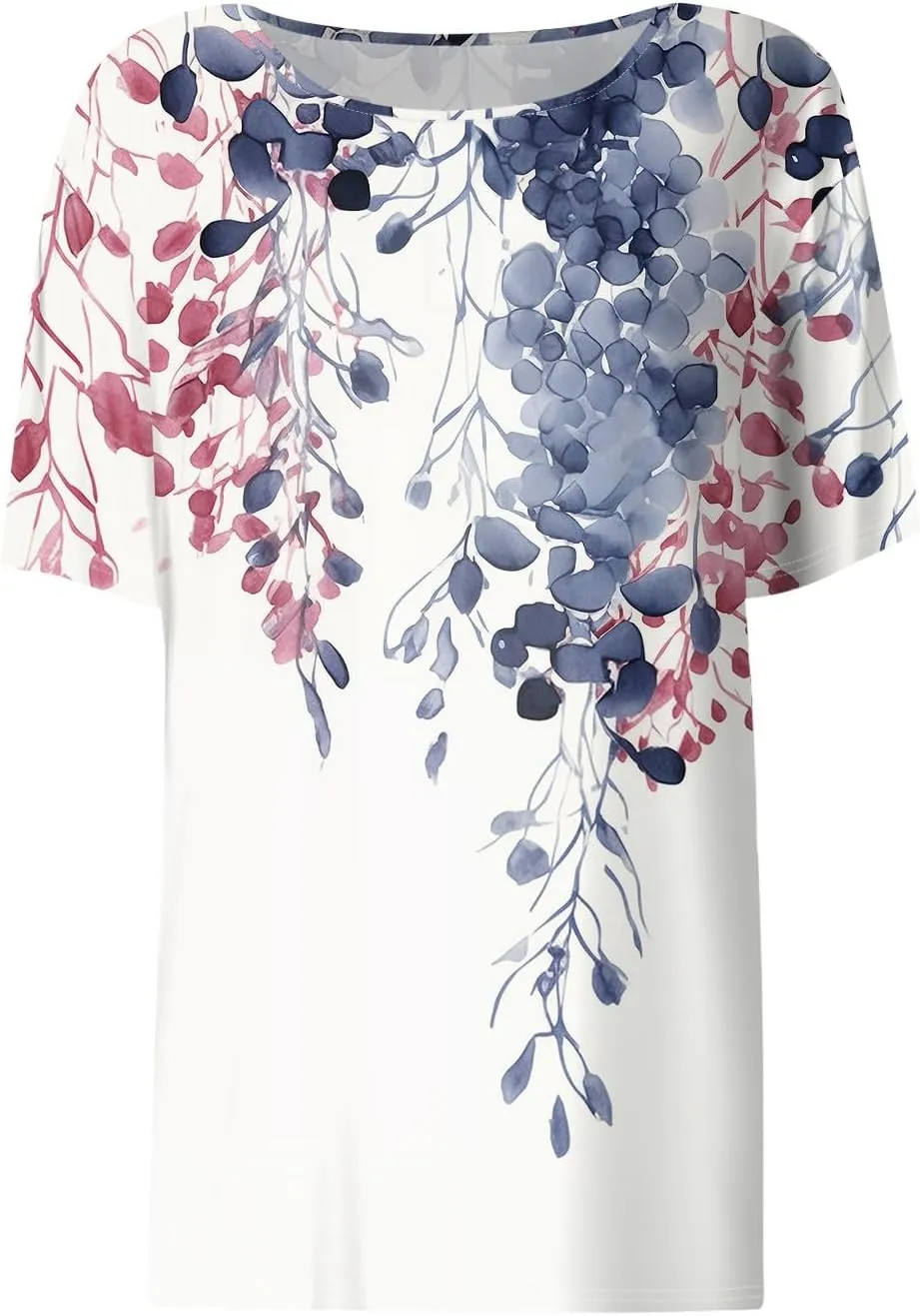 Womens Tops Dressy Casual Short Sleeve Round Neck Summer Shirts 2025 Blouses Lightweight Tees Trendy Plus Size Clothes