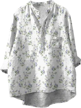 Womens V Neck Womens Linen Tops Solid Color Sleeve Collar Casual Shirt Shirt V Neck Beach Cotton Tops Linen Blouse