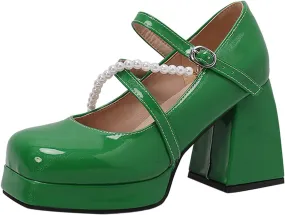 Women's Versatile Sandals Chunky Heeled Square Head Color Sandals Beaded Big Yard Womens