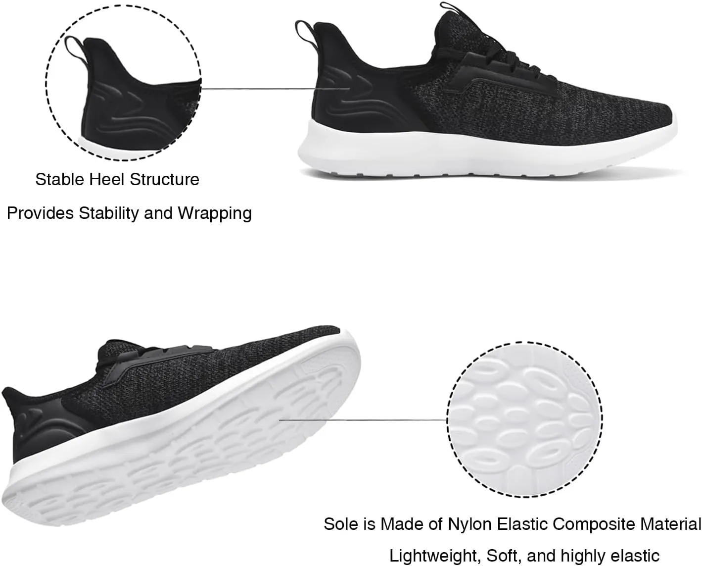 Womens Walking Running Shoes Slip on Lightweight Casual Sneakers