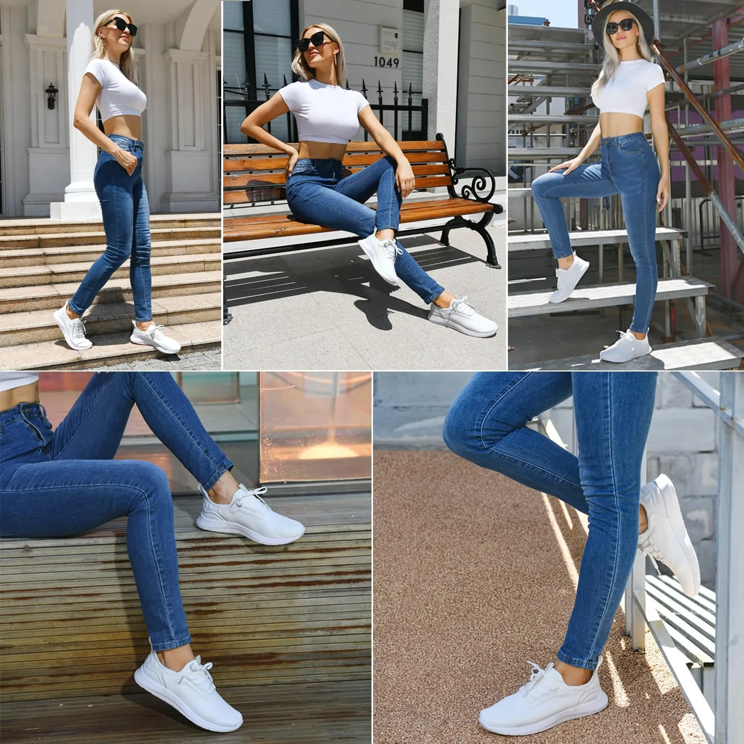 Womens Walking Running Shoes Slip on Lightweight Casual Sneakers