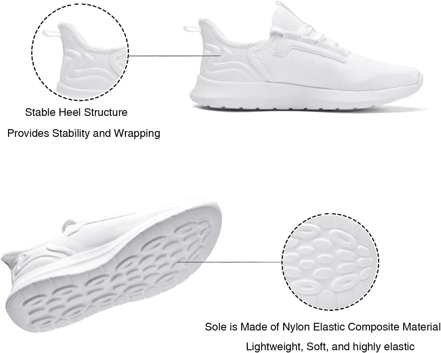 Womens Walking Running Shoes Slip on Lightweight Casual Sneakers
