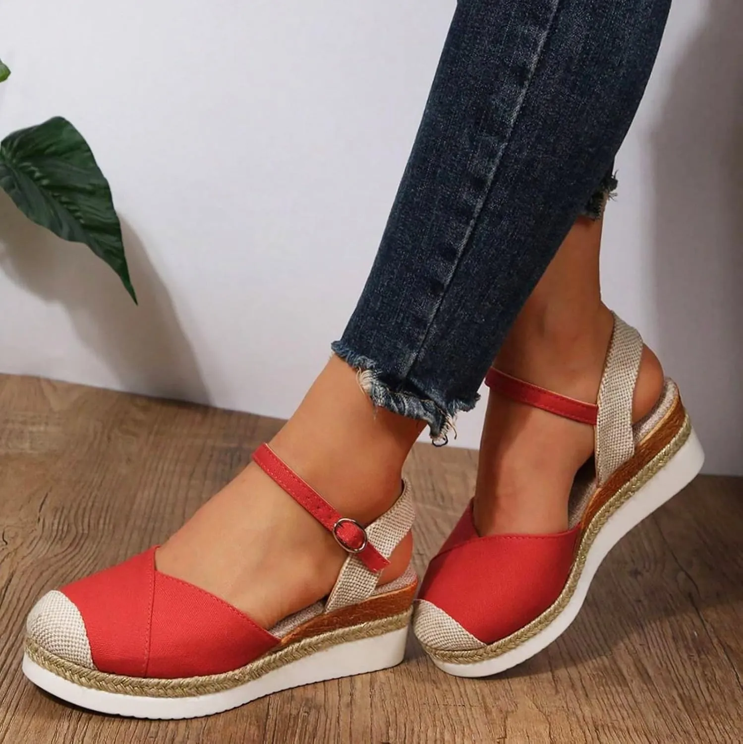 Womens Wedge Sandals Cute Ankle Strap Platform Sandals Dressy Shoes Womens Summer Open Toe Wedges Sandals