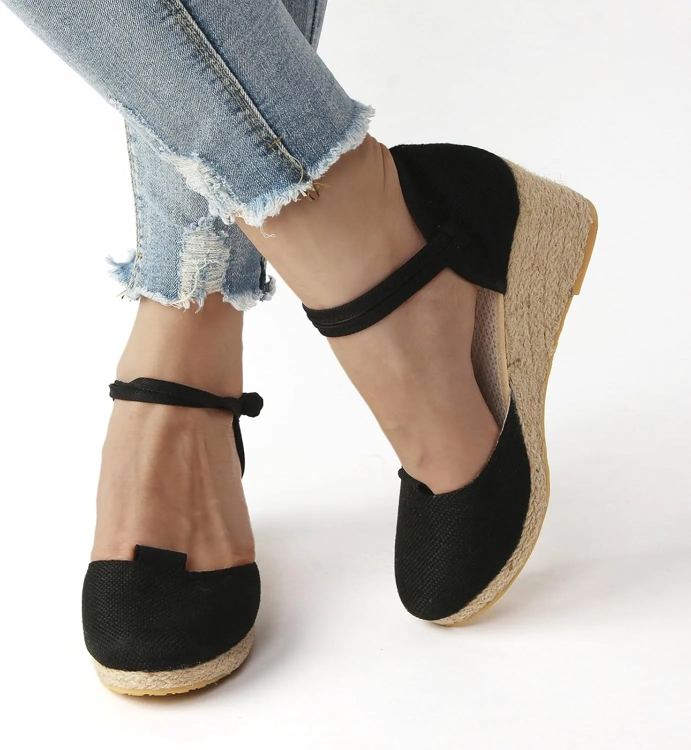 Womens Wedge Sandals Womens Sandals with Memory Foam Insole and Cork Footbed Open Toe Wedge Sandals for Women