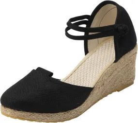 Womens Wedge Sandals Womens Sandals with Memory Foam Insole and Cork Footbed Open Toe Wedge Sandals for Women