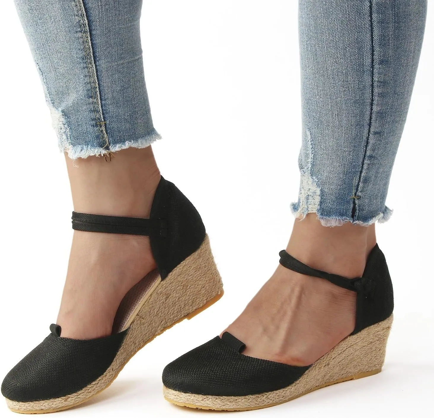 Womens Wedge Sandals Womens Sandals with Memory Foam Insole and Cork Footbed Open Toe Wedge Sandals for Women