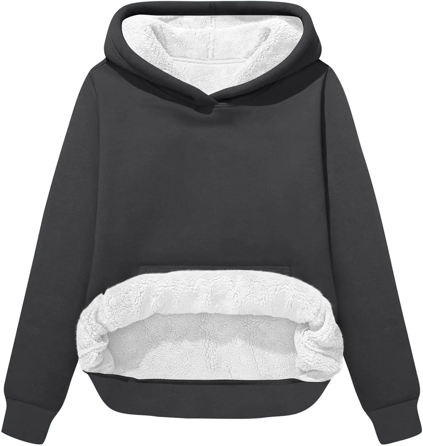 Womens Winter Hoodies Warm Fleece Sherpa Lined Pullover Hooded Sweatshirt