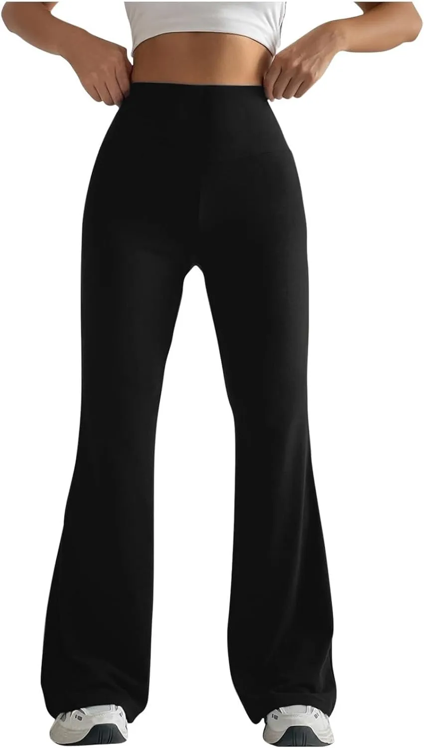 Womens Workout Sets Waisted Pants Tummy High Leggings Pants Black Straight Leg Jeans for Women Womens Workout Set