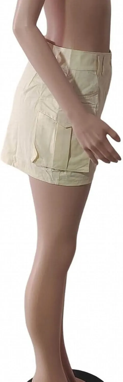 Womens Y2K Long Skirt Womens Cargo Mini Skirts, High Waist Short Jean Skirt Beach A Line Dress Skirts for Women