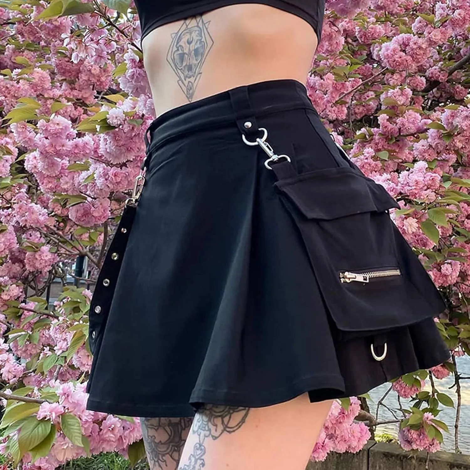 Womens Y2K Long Skirt Womens Cargo Mini Skirts, High Waist Short Jean Skirt Beach A Line Dress Skirts for Women