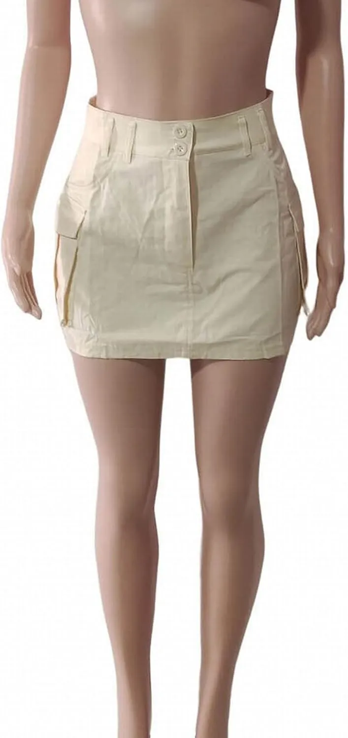 Womens Y2K Long Skirt Womens Cargo Mini Skirts, High Waist Short Jean Skirt Beach A Line Dress Skirts for Women