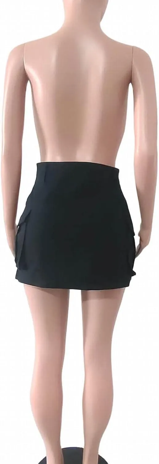 Womens Y2K Long Skirt Womens Cargo Mini Skirts, High Waist Short Jean Skirt Beach A Line Dress Skirts for Women