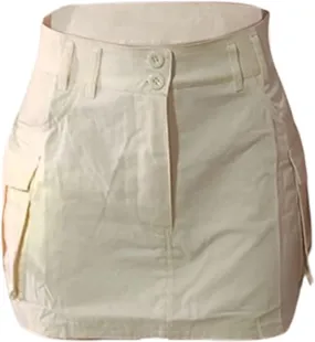 Womens Y2K Long Skirt Womens Cargo Mini Skirts, High Waist Short Jean Skirt Beach A Line Dress Skirts for Women