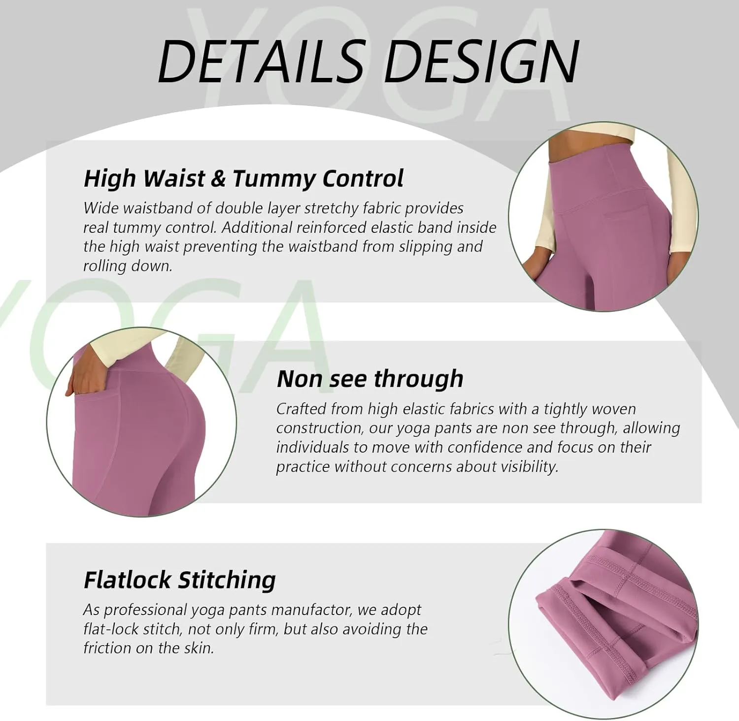 Womens Yoga Pants High Waisted Tummy Control Yoga Leggings Workout Leggings with Pockets Running Gym