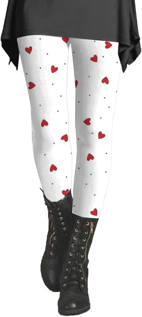 Workout Leggings for Women Plus Size Womens Valentines Plaid Pants Lace Leggings with Bows