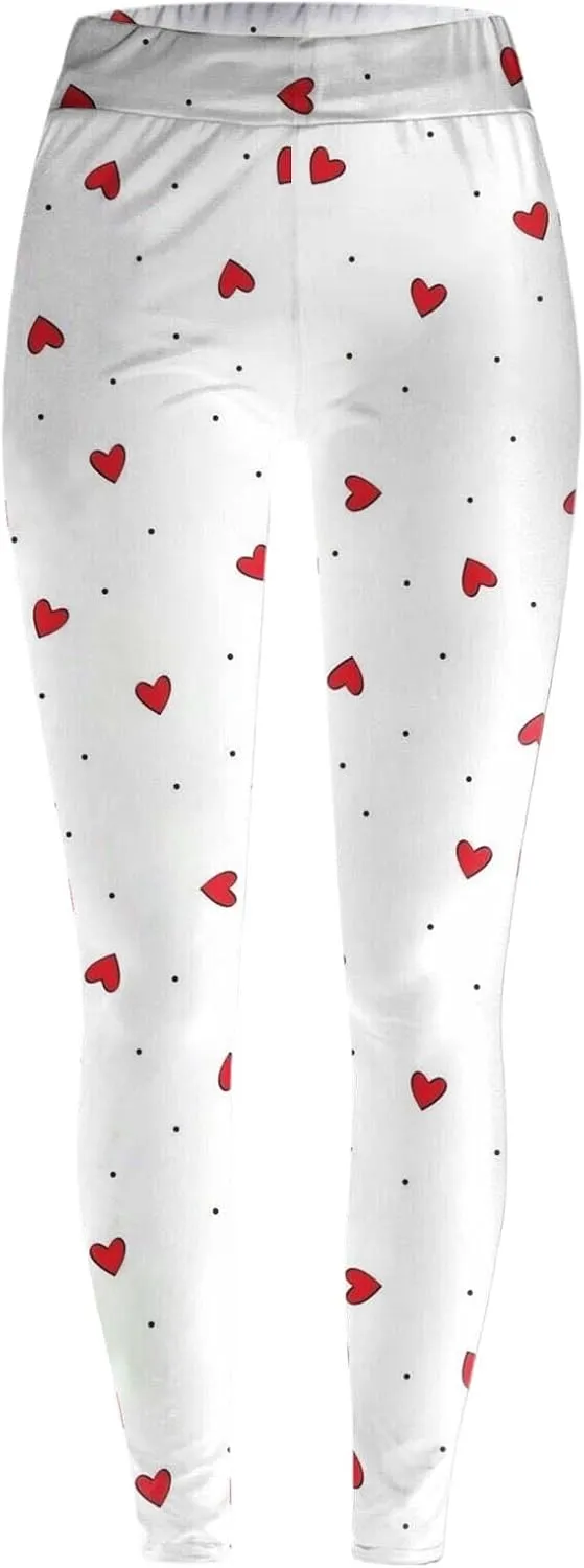Workout Leggings for Women Plus Size Womens Valentines Plaid Pants Lace Leggings with Bows