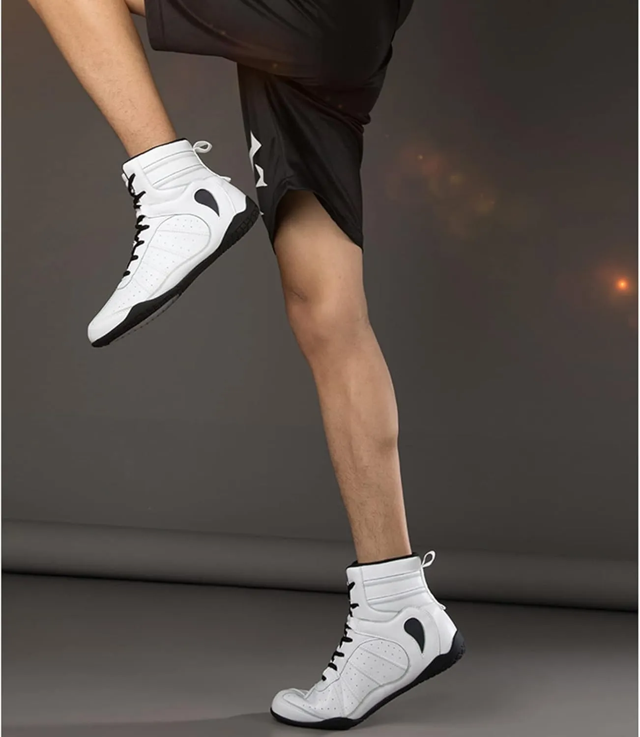 Wrestling Shoes for Men Lightweight Breathable Training Shoe Leather Boxing Shoes for Adults
