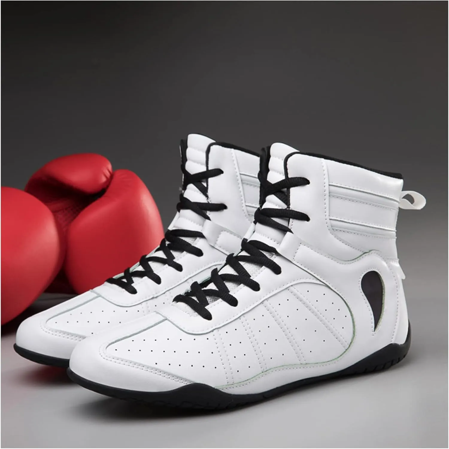 Wrestling Shoes for Men Lightweight Breathable Training Shoe Leather Boxing Shoes for Adults