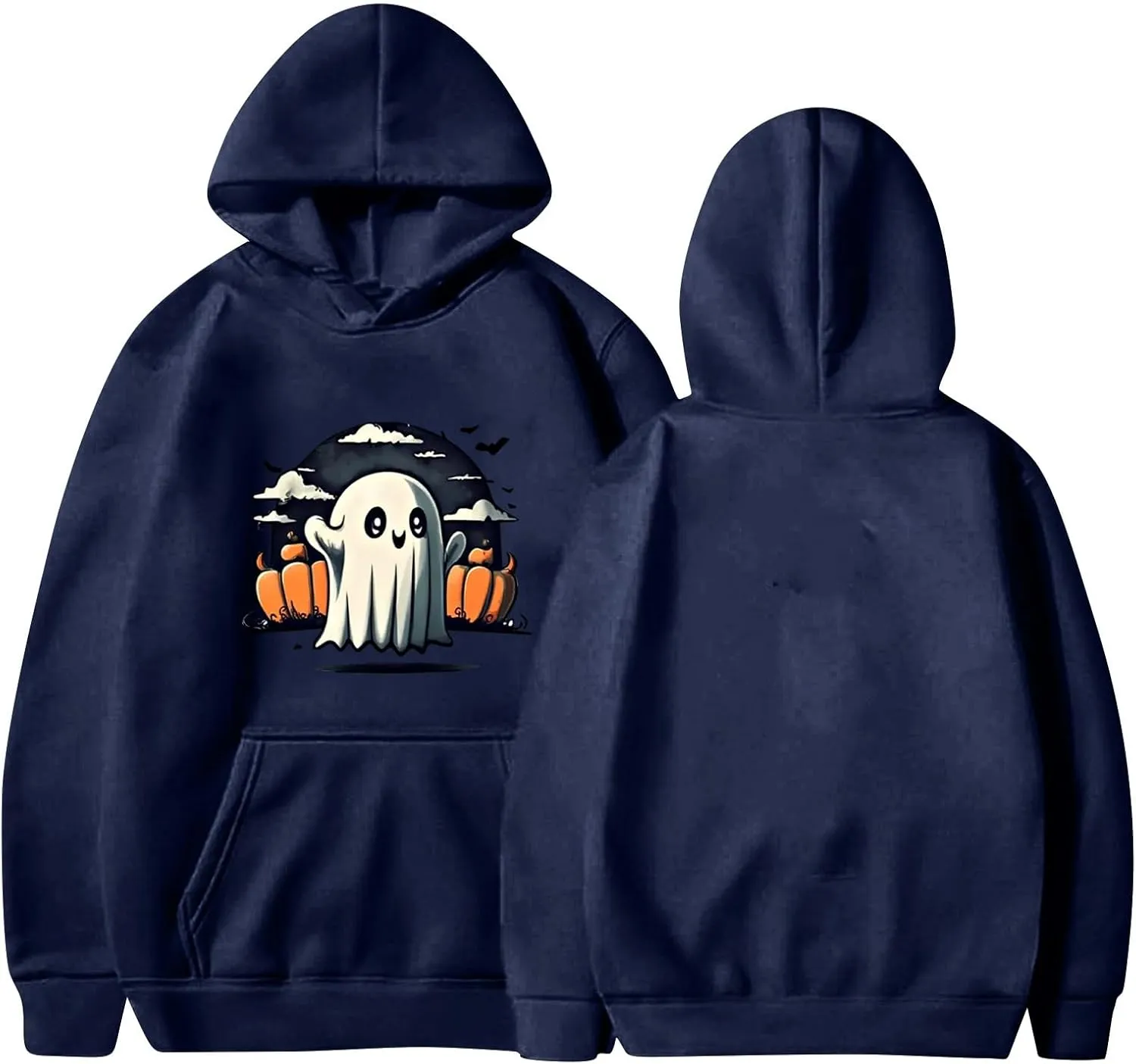 XIAXOGOOL Womens Oversized Halloween Sweatshirts Baggy Hoodies Drawstring Pullover Trendy Sweater Tops Fashion Clothes 2024
