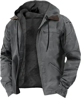 Ymosrh Men's Casual Jacket Sweatshirts Fleece Jackets Thick Sherpa Lined Winter Hoodie Coats Outwear Jacket, S-8XL