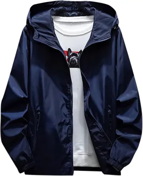 Ymosrh Men's Work Jackets Water Resistant Running Hiking Fishing Rain Coats Jacket Windbreaker Coats Outwear