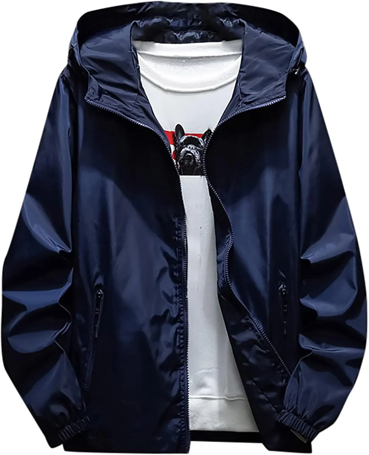 Ymosrh Men's Work Jackets Water Resistant Running Hiking Fishing Rain Coats Jacket Windbreaker Coats Outwear