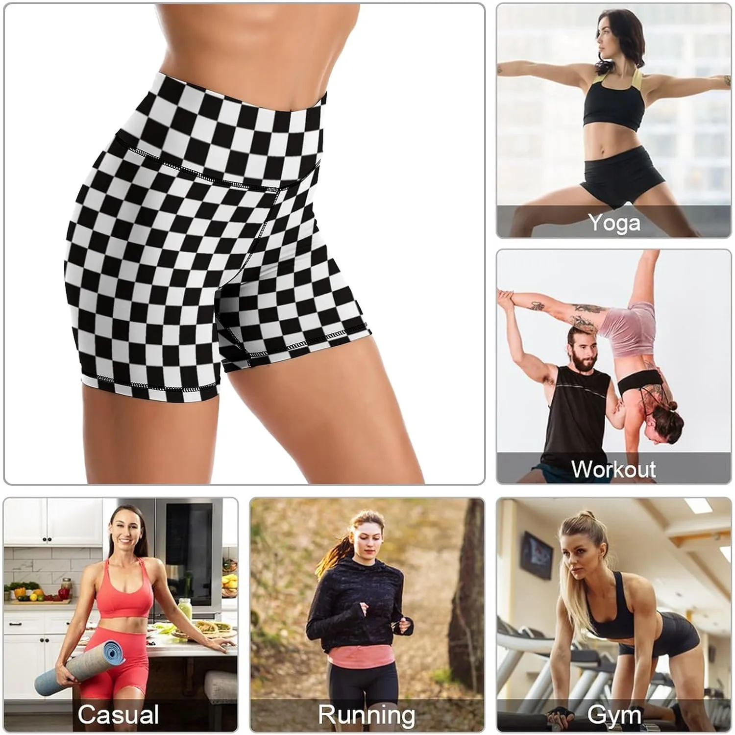 Yoga Shorts High Waisted Biker Shorts for Womens Athletic Running Workout