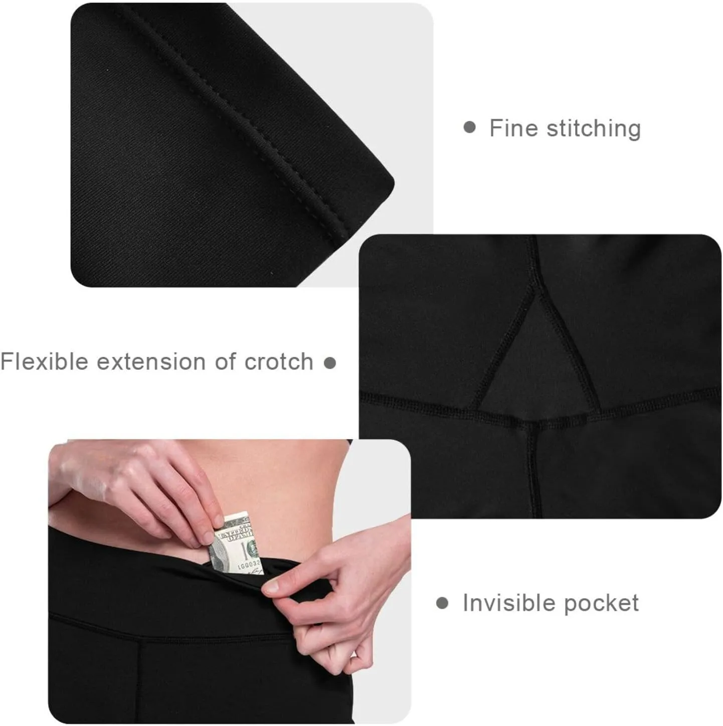 Yuiboo Yoga Leggings for Women with Pockets Pants Running Womens Compression Leggings X-Small