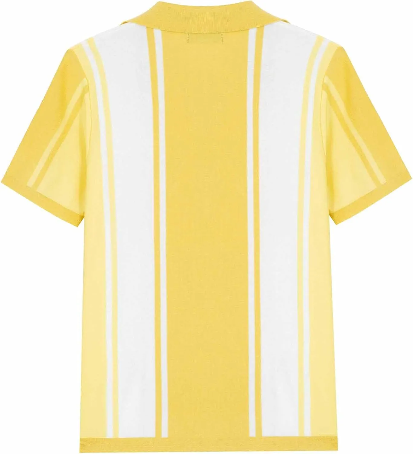 Zeiyignr Men's Stripe Button Down Knit Polo Shirts Short Sleeve Vintage Beach Shirts Knitted Golf Shirt Cardigan Sweater