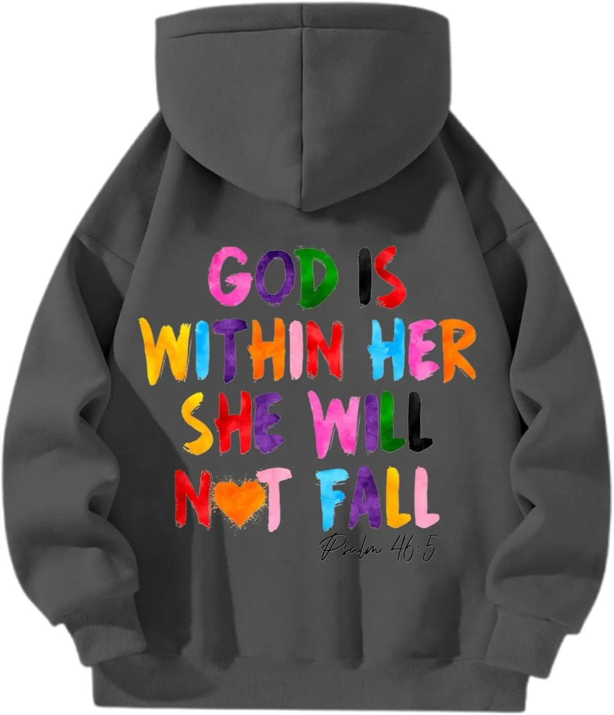 Zip Up Hoodie Women Letter Print Long Sleeve Drop Shoulder Casual Sweatshirt Drawstring Pockets Comfy Trendy Hoodies