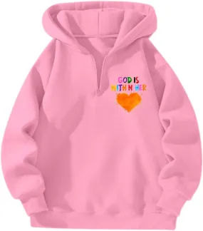 Zip Up Hoodie Women Letter Print Long Sleeve Drop Shoulder Casual Sweatshirt Drawstring Pockets Comfy Trendy Hoodies